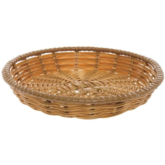 HUBERT Round Basket Natural Colored - 12"Dia x 2"H
