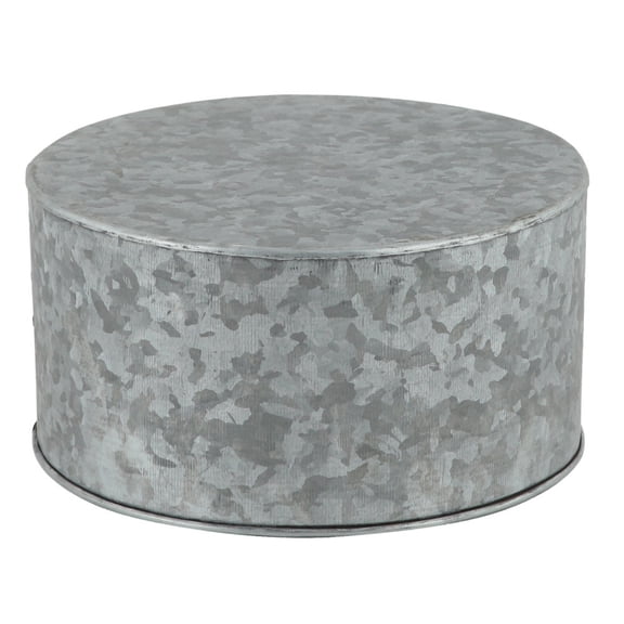 HUBERT Round Galvanized Display Pedestal - 10 1/4"Dia x 5"H