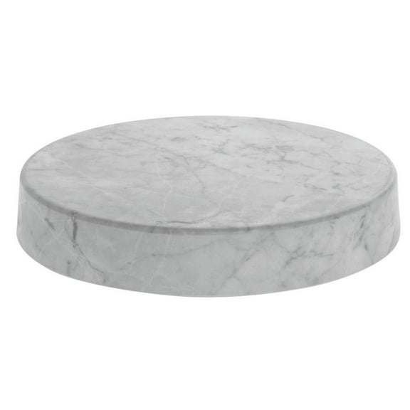 HUBERT Round Marble Look Display Riser White - 12"Dia x 2"H