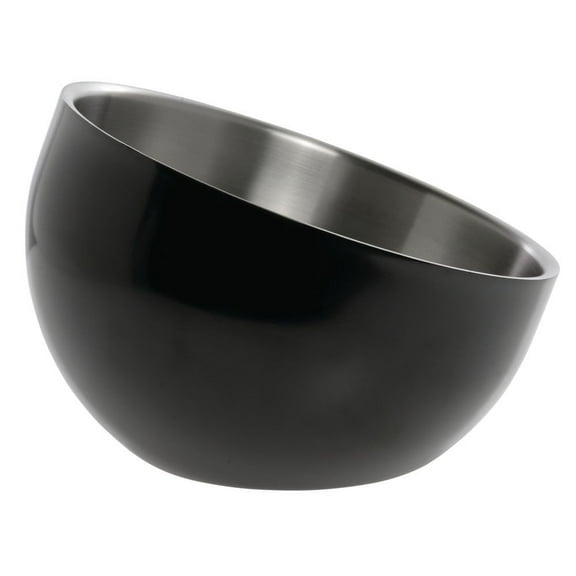 HUBERT Serving Bowl Black Stainless Steel with Double Walls Angled - 7" Dia