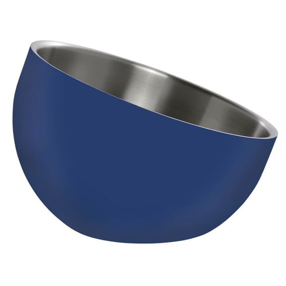 HUBERT Serving Bowl Blue Stainless Steel with Double Walls Angled - 7" Dia