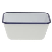 HUBERT  Serving Bowl Enamelware Look Melamine White/Blue - 7" L x 4 1/4 W x 3 1/10 D