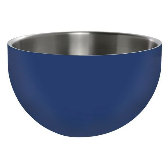 HUBERT® Serving Bowl with Double Insulated Walls Round Blue Stainless Steel - 9 1/2 Dia x 5 1/4 H