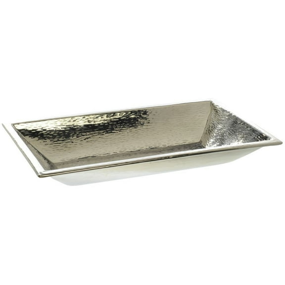 HUBERT Serving Platter Stainless Steel with Hammered Finish - 20 1/4"L x 13"W x 3"H