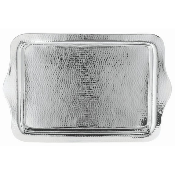 HUBERT® Serving Tray with Hammer Finish Stainless Steel Rectangular - 22 1/2" L x 14 1/2" W