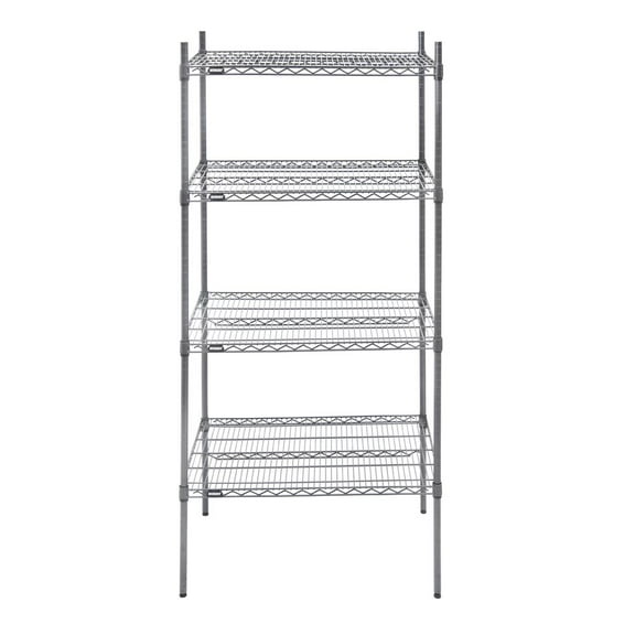 HUBERT Shelving Unit with 4 Shelves Grey - 36" L x 24" W x 74" H
