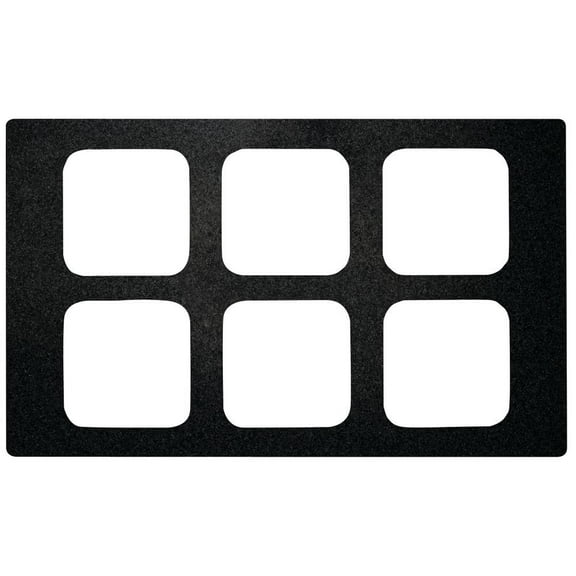 HUBERT Sixth Size Food Bar Tile Tray for Cold Foods Black Melamine - 21" L x 12 3/4" W