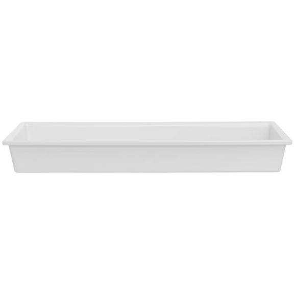 HUBERT SmartFit 1/2 Size Long White Melamine Cold Food Pan - 6 3/16"L x 20 1/5"W x 2 1/2"D
