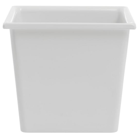 HUBERT SmartFit 1/6 Size White Melamine Cold Food Pan - 6 1/5"L x 6 7/10"W x 6"D