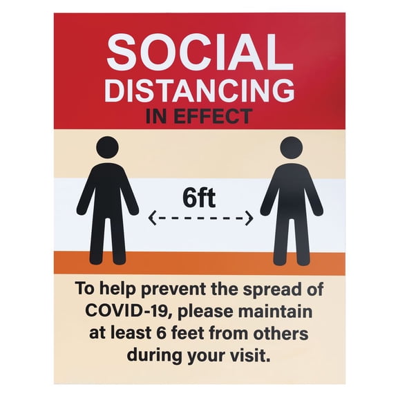 HUBERT Social Distancing Sign - 22"W x 28"H