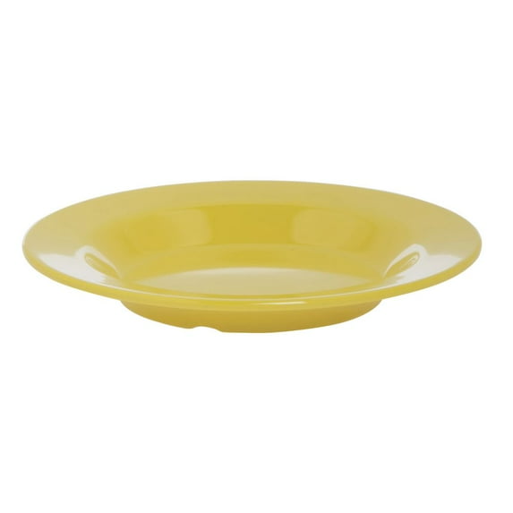 HUBERT® Soup Salad Bowl with Wide Rim, 9.25 Inches Dia 13 Oz Yellow Melamine - 24 Per Case
