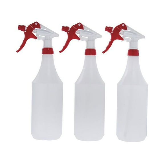 HUBERT® Spray Bottles with Embossed Scale 32 oz Clear Plastic - 3 3/8"Dia x 12 1/2"H