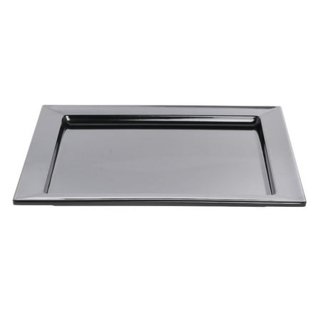 HUBERT Square Black Melamine Tray - 14" L x 14" W x 1" H