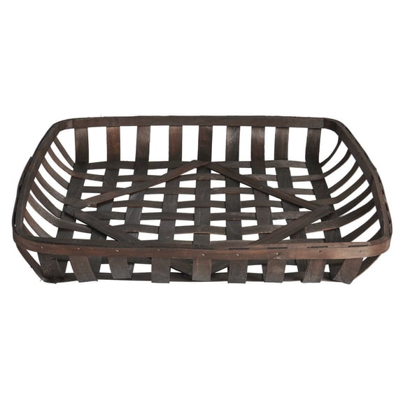 HUBERT Square Chip Wood Tobacco Basket - 25"L x 25"W x 4"H