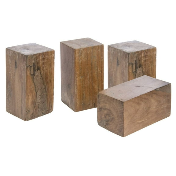 HUBERT Square Reclaimed Wood Riser Support-31/2"L x 31/2"W x 7"H
