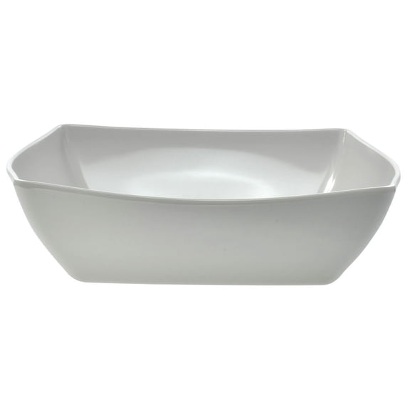 HUBERT Square Serving Bowl 167 oz White Melamine - 13 1/4" L x 13 1/4" W x 3 1/2" H