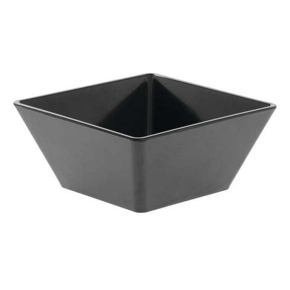 HUBERT® Square Serving Bowl Black Melamine 7" L x 7" W