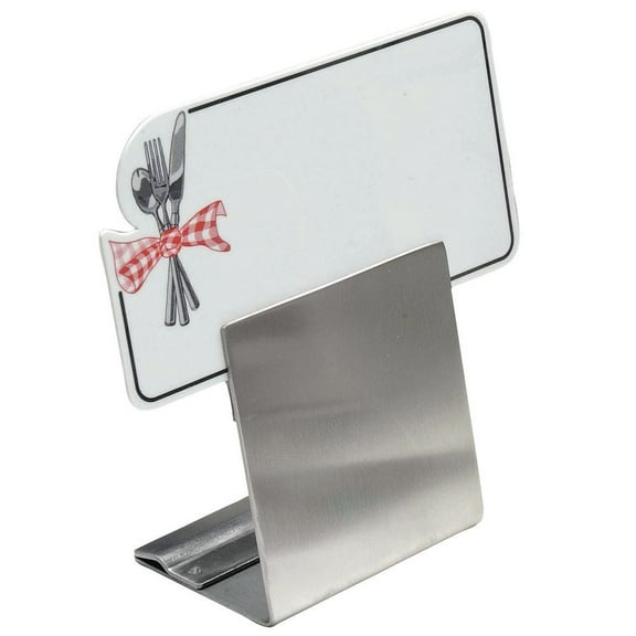 HUBERT® Stainless Steel Dual Height Reversible Sign Holder - 2"L