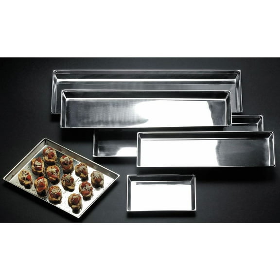 HUBERT Stainless Steel Long Tray - 28 7/10 L x 9 4/5 W x 1 2/5 H