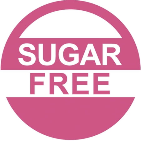 HUBERT Sugar Free Pink Food Advisory Labels White Imprint - 1"Dia, 1000 Per Roll