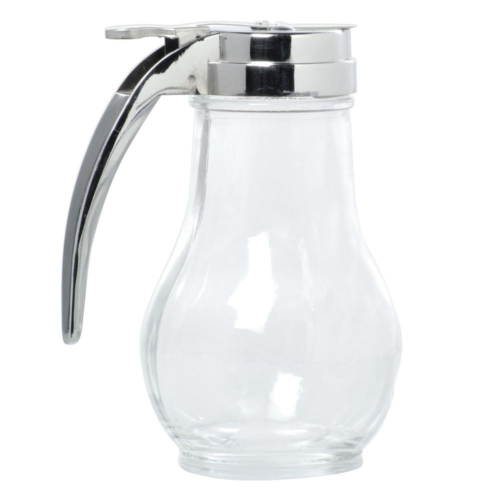 Hubert 16 oz Clear Glass Olive Oil Bottle with Stainless Steel Pourer