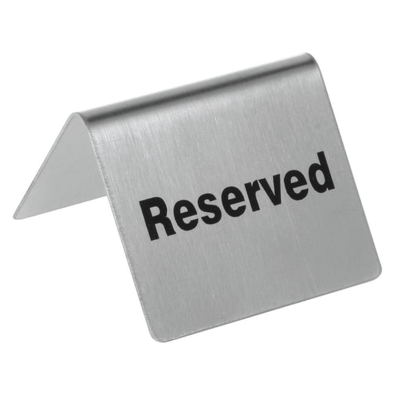 HUBERT® Table Tent Sign Stainless Steel - 2 1/2"W x 2"D x 2 3/16"H