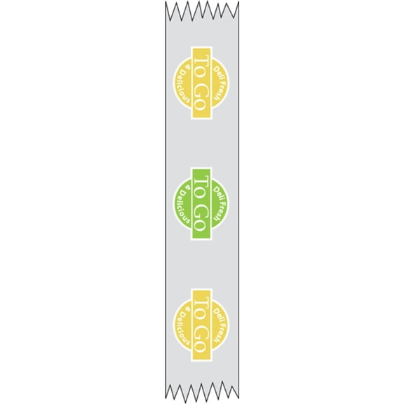 HUBERT Tamper Evident Packaging Tape for Food Containers Transparent Clear "Deli Fresh to Go" - 1"W x 500 ft