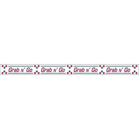 HUBERT Tamper Evident Packaging Tape for Food Containers Transparent Clear Imprinted "Grab N Go" - 1"W x 500 ft