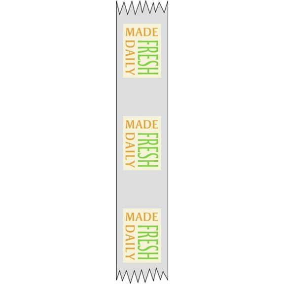 HUBERT Tamper Evident Packaging Tape for Food Containers Transparent Clear Imprinted "Made Fresh Daily" - 1"W x 500 ft