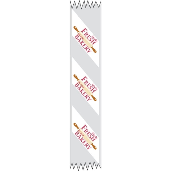HUBERT Tamper Evident Packaging Tape for Food Containers Transparent Clear Imprinted "Made Fresh in Our Bakery" - 1"W x 500 ft