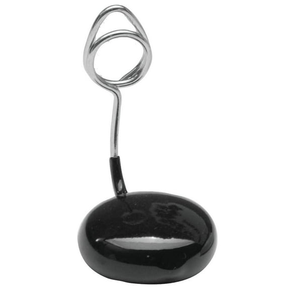 HUBERT Teardrop Weighted Base Tag Holder Black Vinyl-Coated - 1"Dia