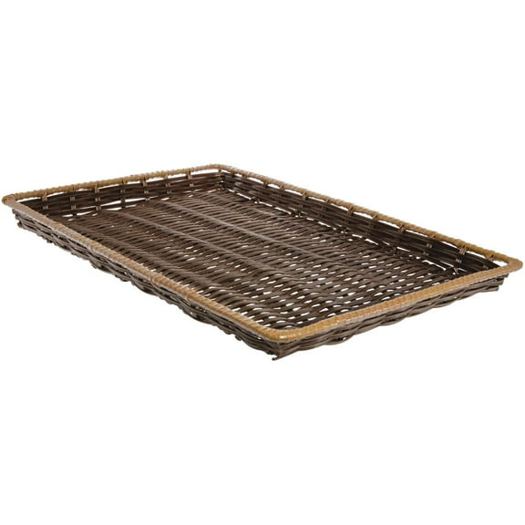 HUBERT Two -Tone Beige Storage Basket- 18"L x 26"W x 2"H