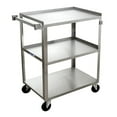thumbnail image 1 of HUBERT® Utility Cart with 3 Shelves Stainless Steel - 27 1/2"L x 16 3/4"W x 32"H, 1 of 3