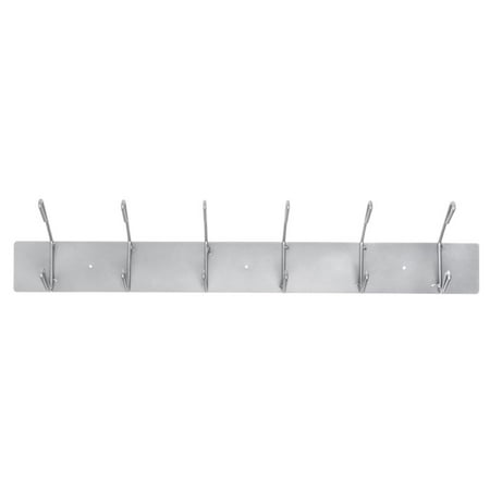 HUBERT® Wall Mount Coat Rack Silver Metal - 36" L x 7" H