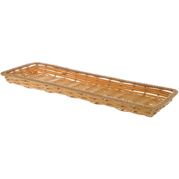 HUBERT® Wicker Basket Natural Color - 26"L x 9"W x 2"H