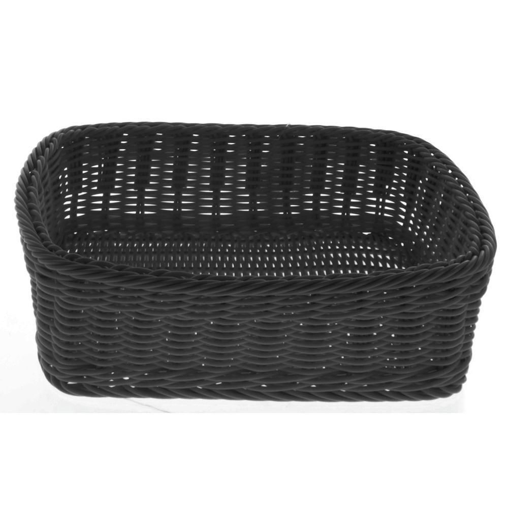 HUBERT Wicker Storage Basket, Black - 12 3/4"L x 10 1/2"W x 4"H