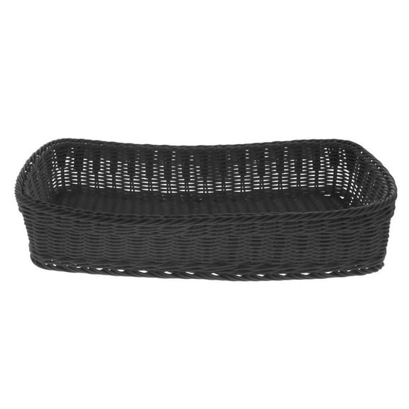 HUBERT Wicker Storage Basket, Black - 20 7/8"L x 10 5/8"W x 4"H