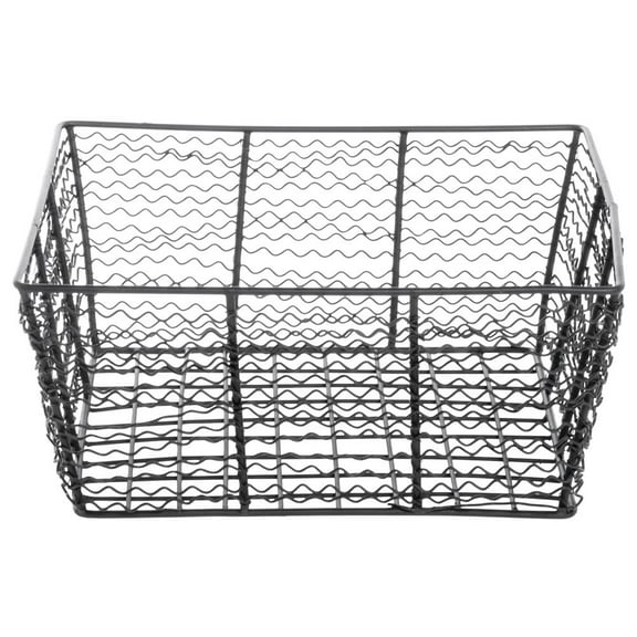HUBERT Wire Storage Basket Black Steel- 12 3/16 L x 12 3/16 W x 5 1/2 H