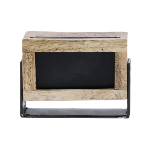 HUBERT Write-On Sign with Metal Base Mango Wood - 4 3/8"L x 3 1/4"H