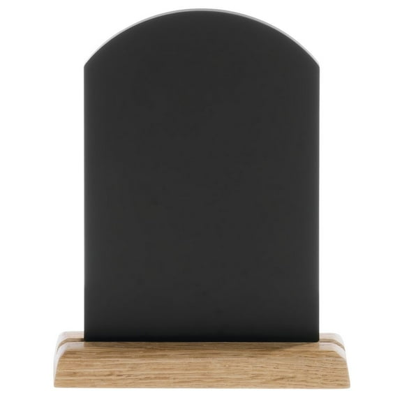 HUBERT® Write On Sign with Wooden Base - 4" L x 6" H