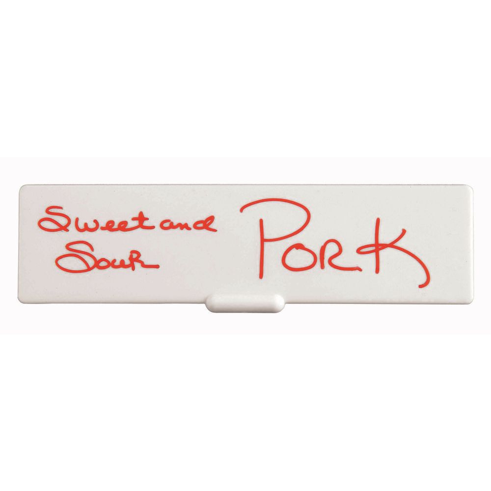 HUBERT® Write-On Wipe-Off Blank Tag White Plastic Heat Resistant - 6 1/8"L x 1 7/8"H