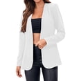 thumbnail image 1 of HUBERY Women Open Front Long Sleeve Tunic Solid Color Blazer Jacket, 1 of 6