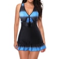 thumbnail image 1 of HUBERY Women Two Pieces Tummy Control Skirted Tankini Swimsuit, 1 of 7