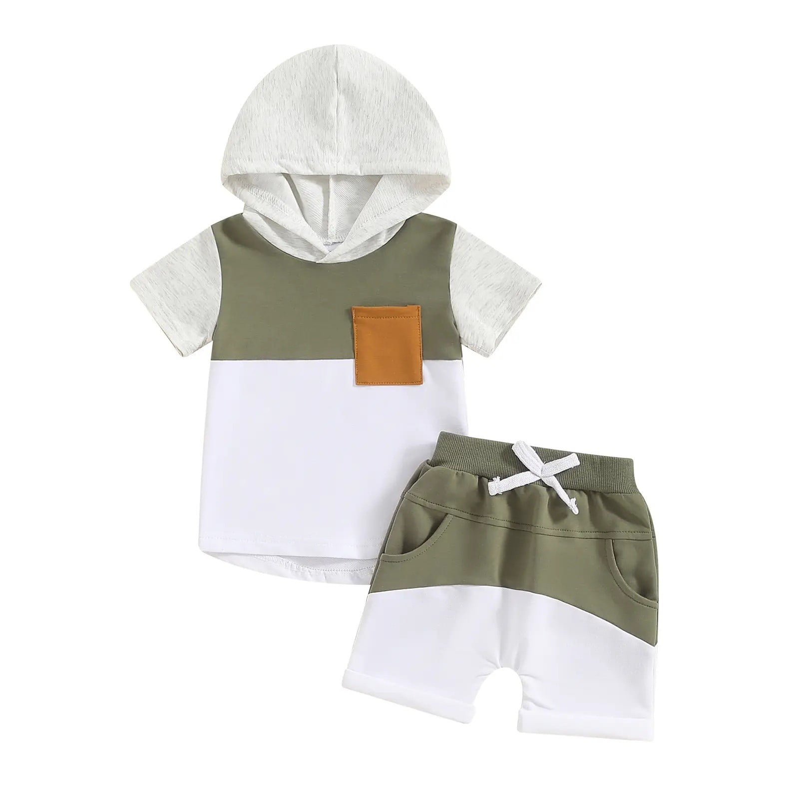 HUCOAE 2 Year Old Boy Clothes For 1 Year Old Boy Toddler Baby Boy Short Sleeve Shirt & Casual Shorts Set Summer Outfits Clothes Green 3-6 Months