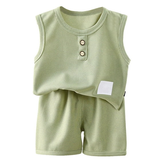 HUCOAE 3T Boy Clothes Toddler Boy Outfit Toddler Baby Boy Summer Outfit Short Sleeve T Shirt Top And Casual Shorts Set Cute Clothes Light Green 7-8 Years