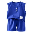 thumbnail image 1 of HUCOAE 3T Boys Shirts Toddler Sets For Boys Baby Boy Clothes Toddler Summer Outfit Short Sleeve T-Shirt Tee Tops Joggers Casual Shorts 2Pcs Clothing Set Blue 12-18 Months, 1 of 6