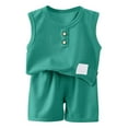 thumbnail image 1 of HUCOAE Boy Clothes 4T Baby Boy Clothes Summer Toddler Baby Boy Summer Outfit Short Sleeve T Shirt Top And Casual Shorts Set Cute Clothes Green 18-24 Months, 1 of 4