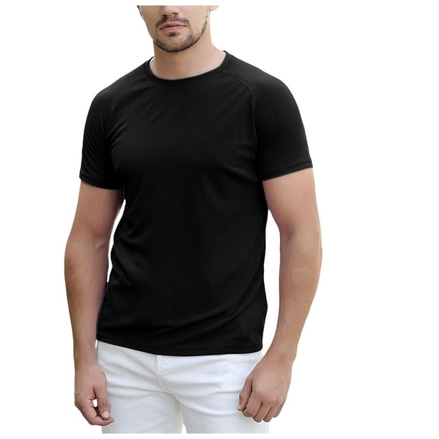 HUCOAE Gym Shirts Mens Fitted Tshirts Workout Shirts For Men Short