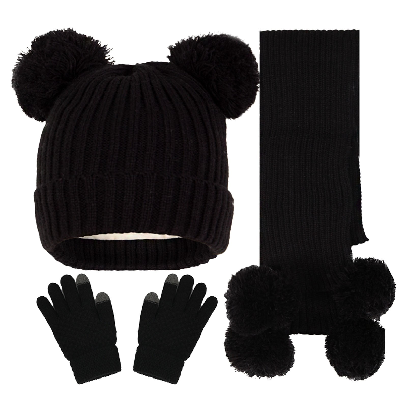 Toddler Winter Hat Beanie With Pompom - Fleece Lined, Double Layer, For Boys & Girls 0-4 Years