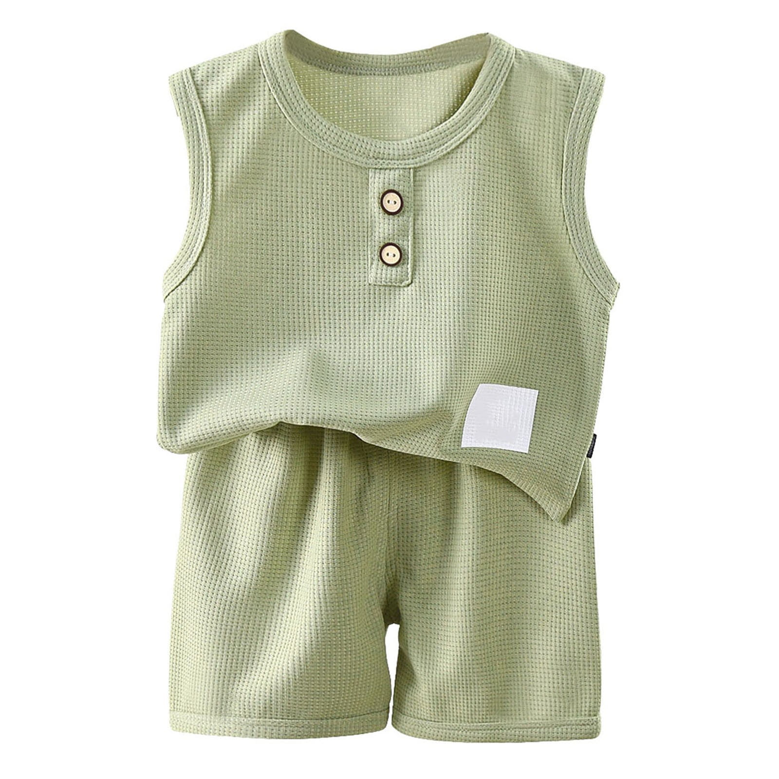 HUCOAE Ropa Para NiñOs Boy Clothes 18-24 Months Baby Boy Clothes Toddler Summer Outfit Short Sleeve T-Shirt Tee Tops Joggers Casual Shorts 2Pcs Clothing Set Light Green 4-5 Years
